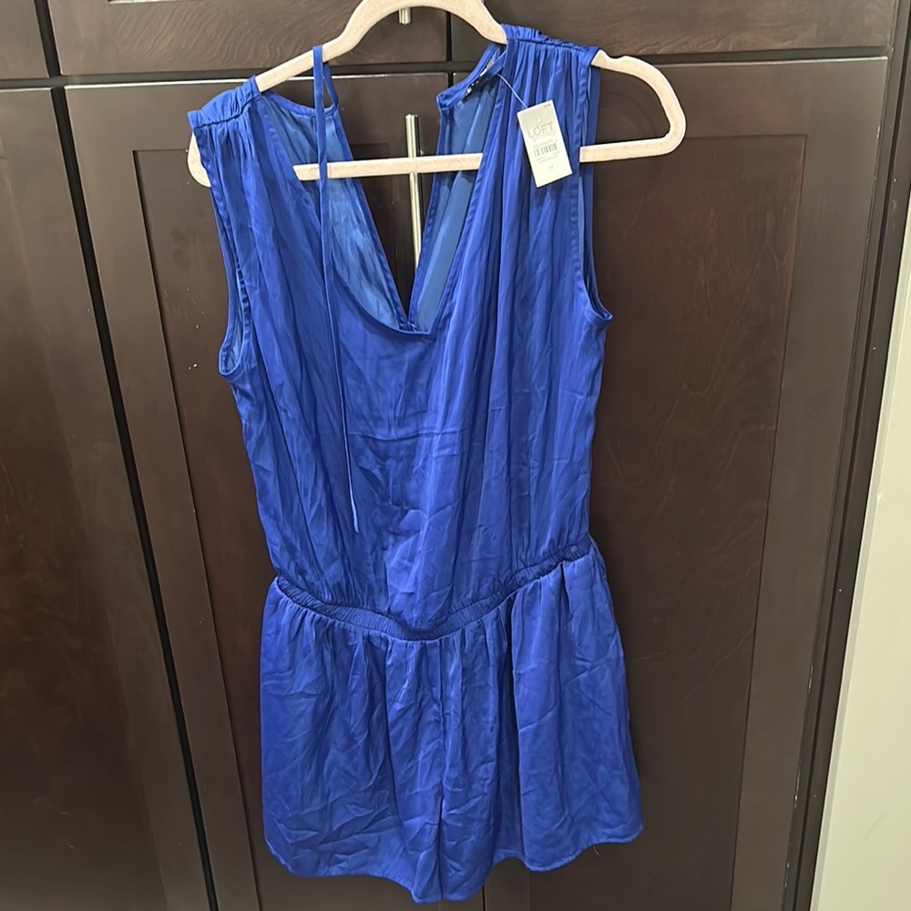 Loft NWT Vibrant Blue Silky Sleeveless Romper